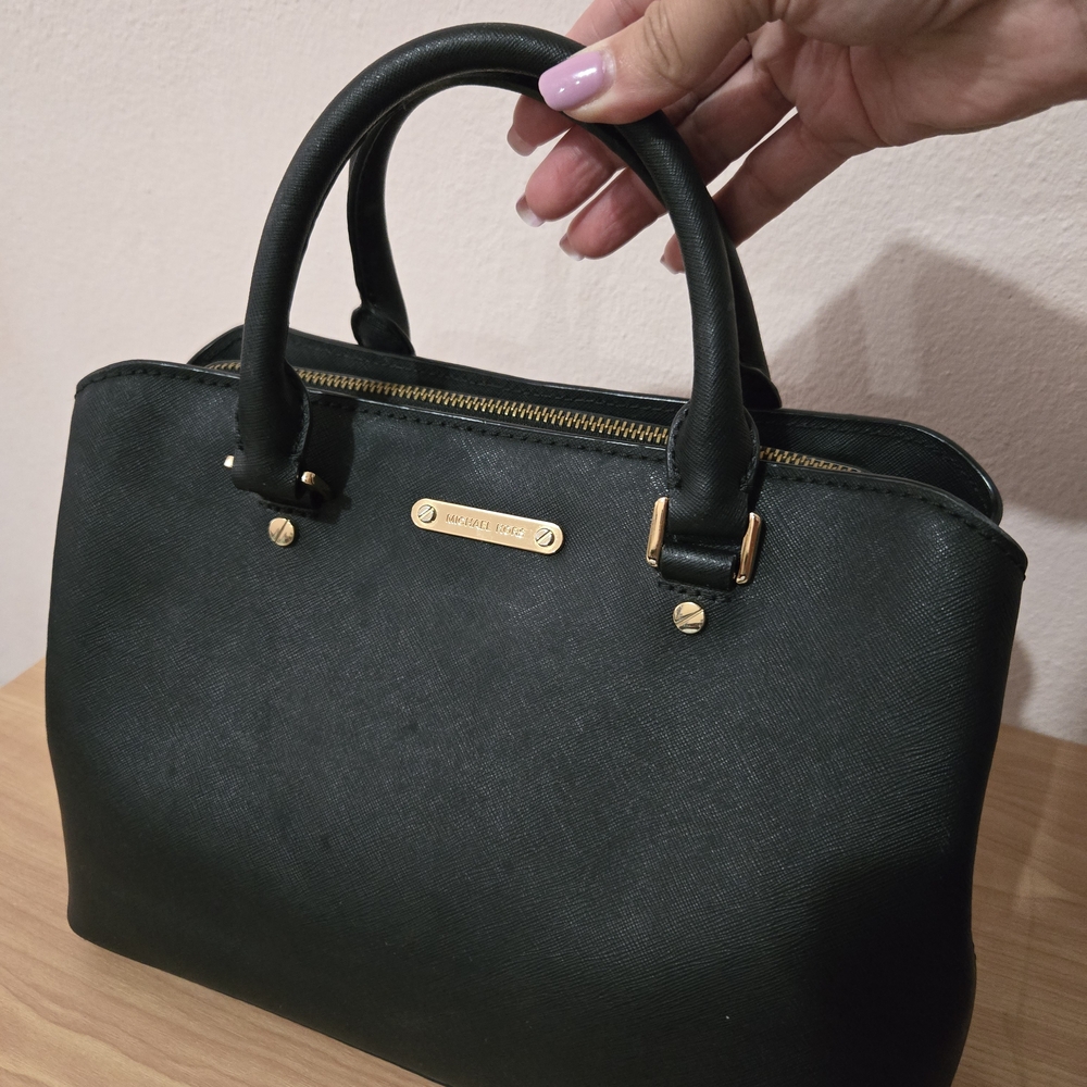 MICHAEL Michael Kors Black Tote Bag with Gold Accents